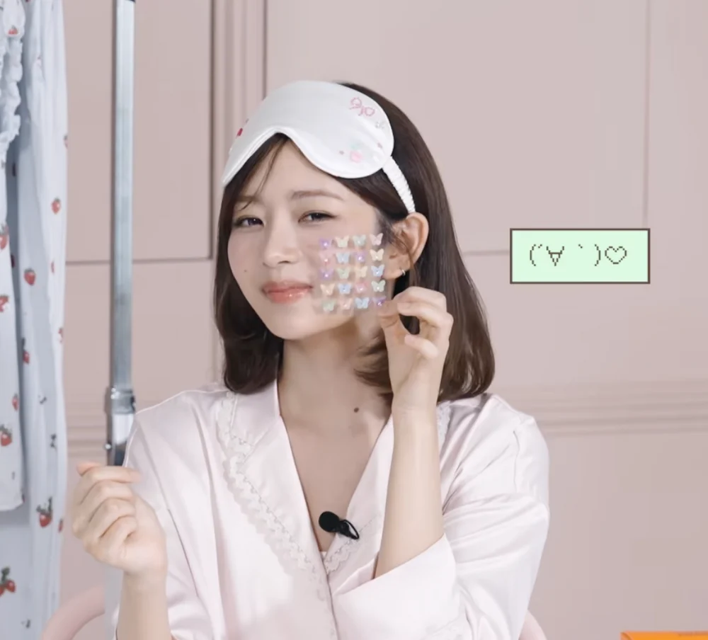 REI IVE wearing Gem Butterflies pimple patches